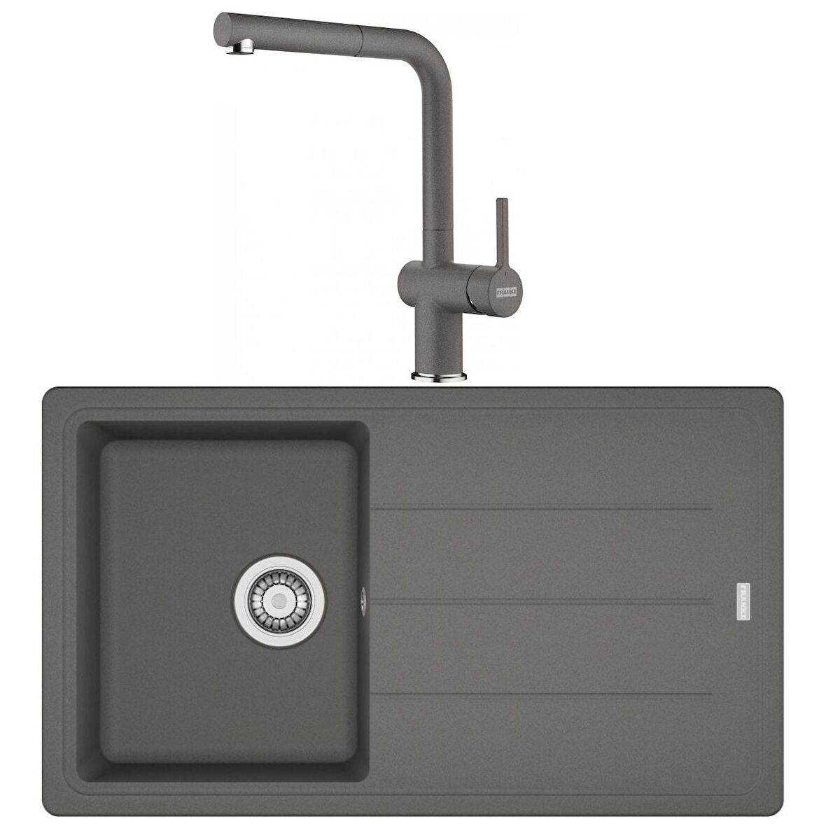 Franke Basis BFG 611-86 Stone Grey Granit Evye-Active Plus Doccia 2.0 Batarya Seti