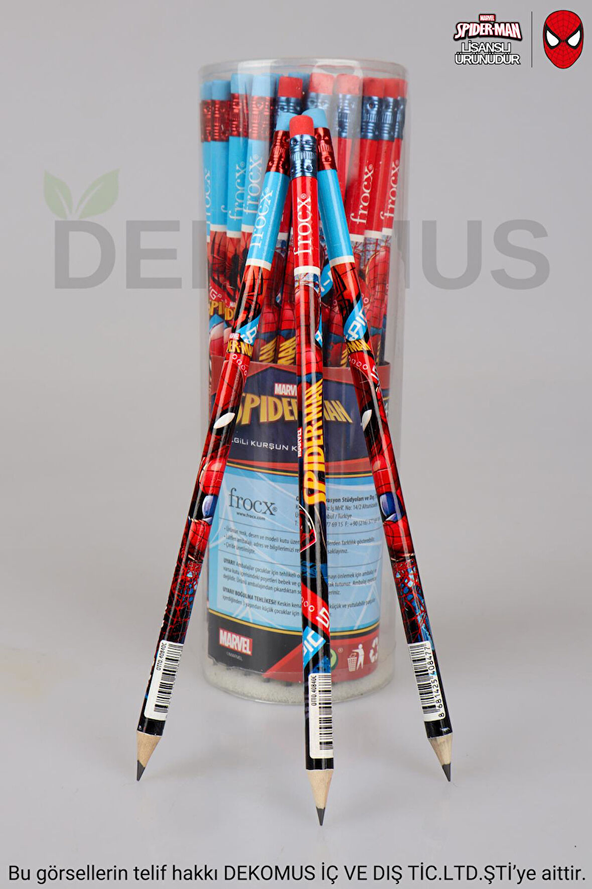 LİSANSLI SPIDERMAN  SİLGİLİ KURŞUN KALEM