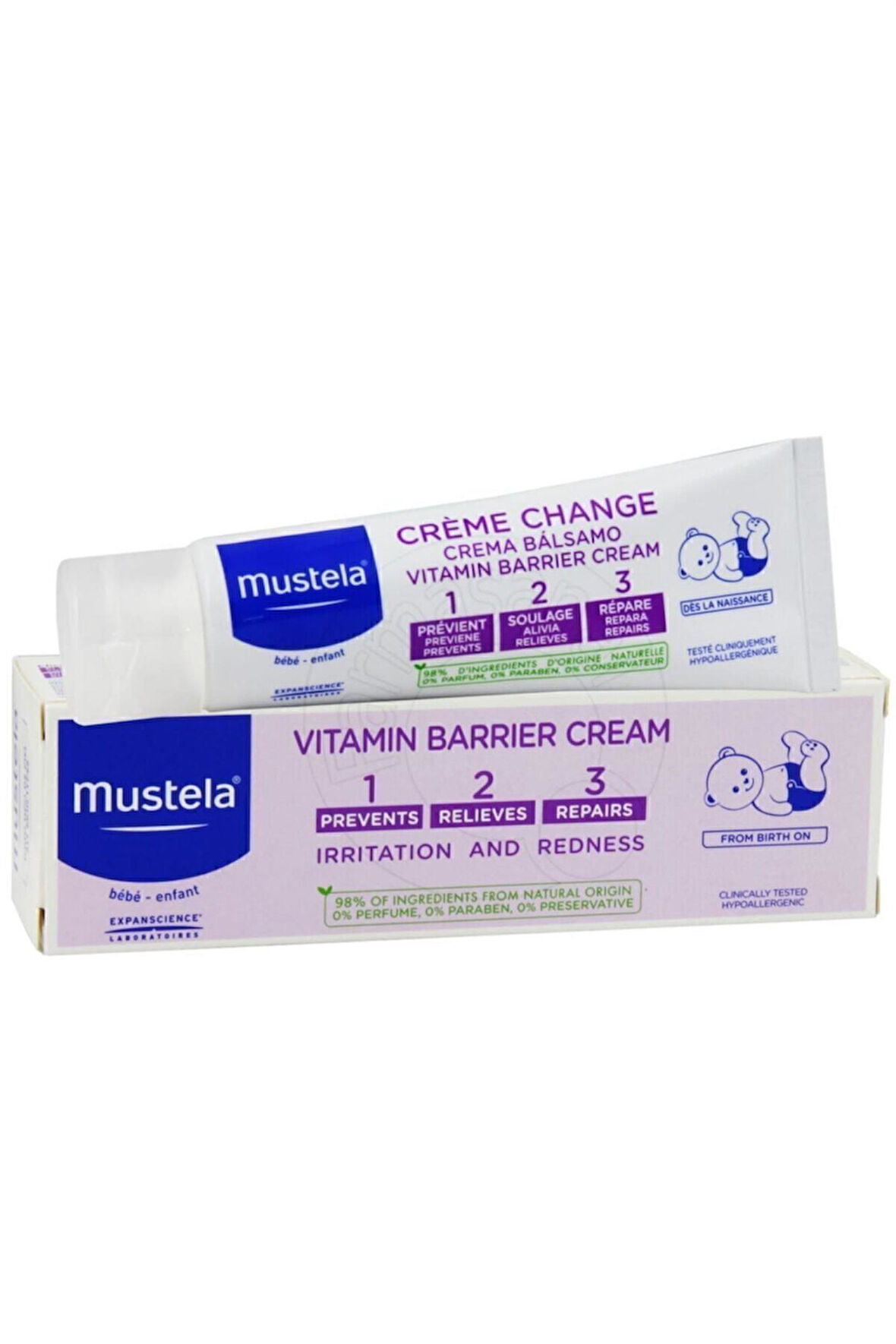 Mustela Vitamin Barrier Cream 1.2.3 Pişik Kremi 50 ml