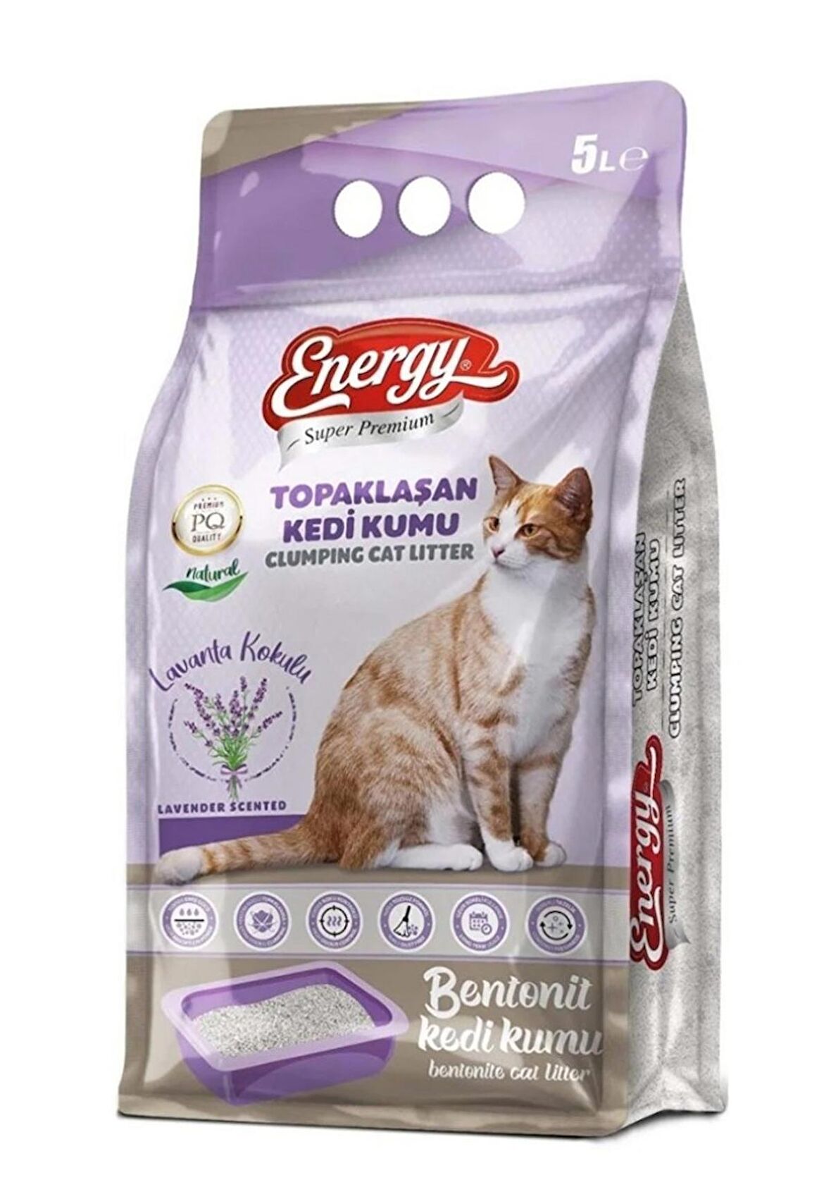 Energy Pet Food Energy SUPER PREMIUM ENERGY Bentonit Kedi Kumu Lavanta Kokulu 5 lt