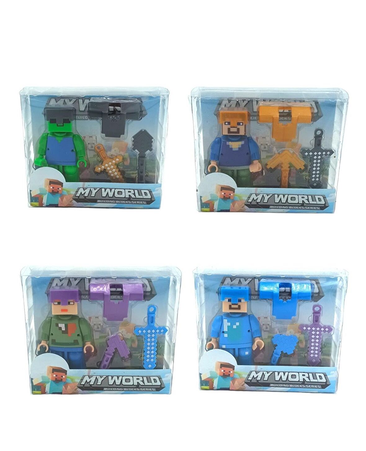 Minecraft Lego Figürleri 4'lü Set Minecraft Karakterleri 