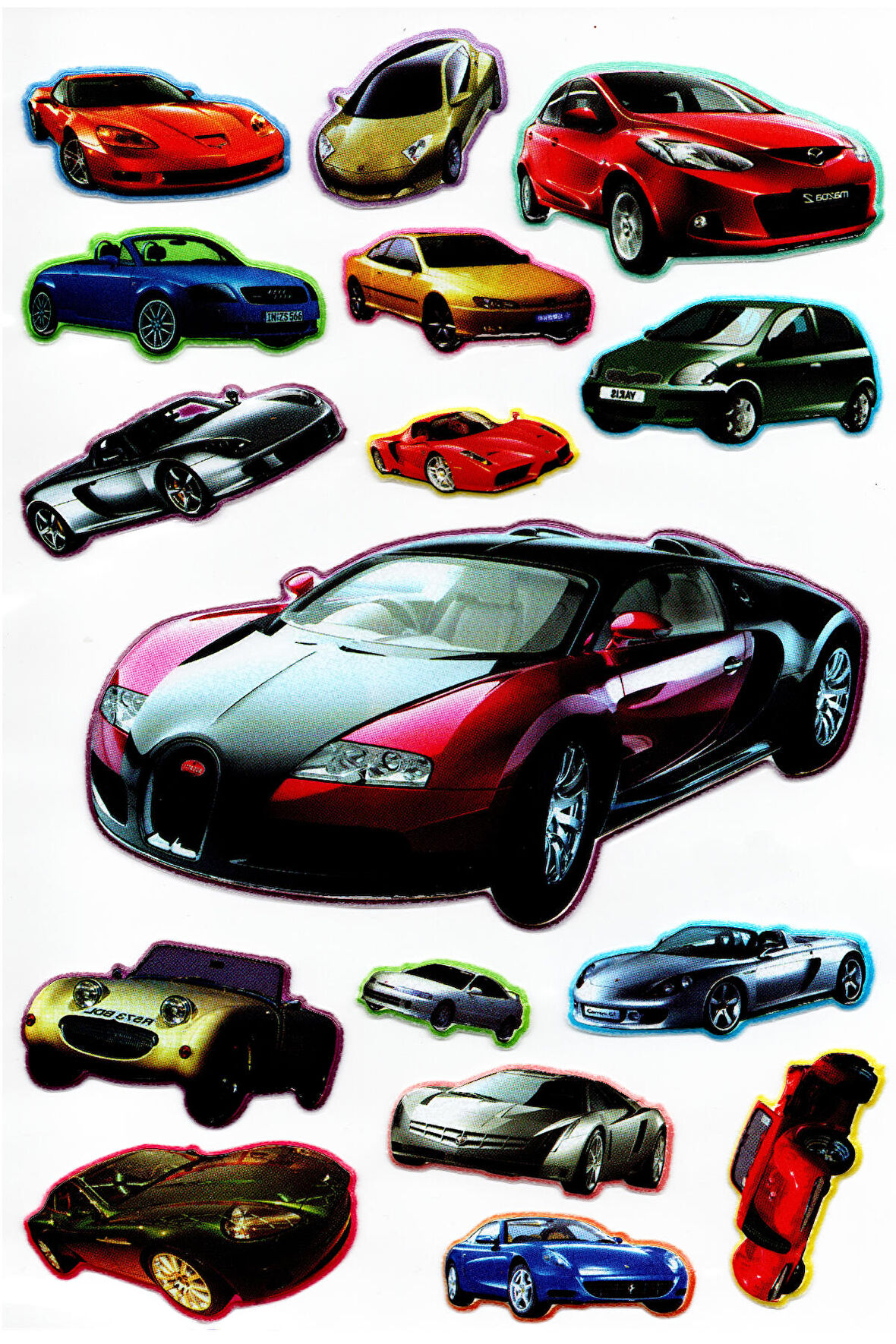 Sticker Kabartmalı A4 boyutunda Stiker Defter, planlayıcı etiket, -(Lim038) - Arabalar