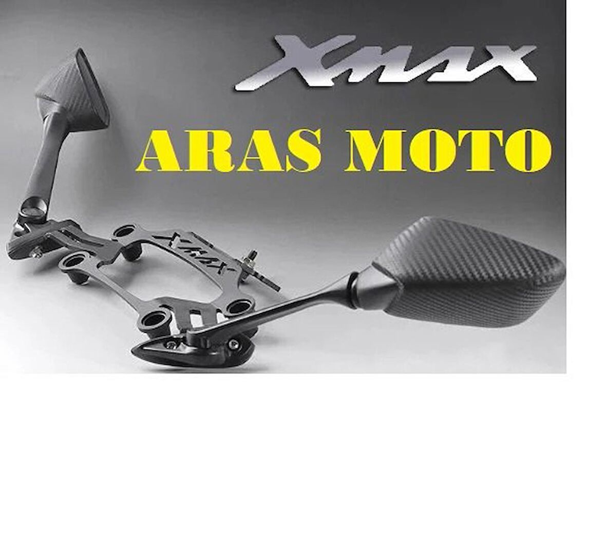 Xmax Katlanır Ayna Bağlantı Barı Seti (Yan Ayna Aparatı) 2018-2022 Telefon Tutucu Destekli -Arasmoto