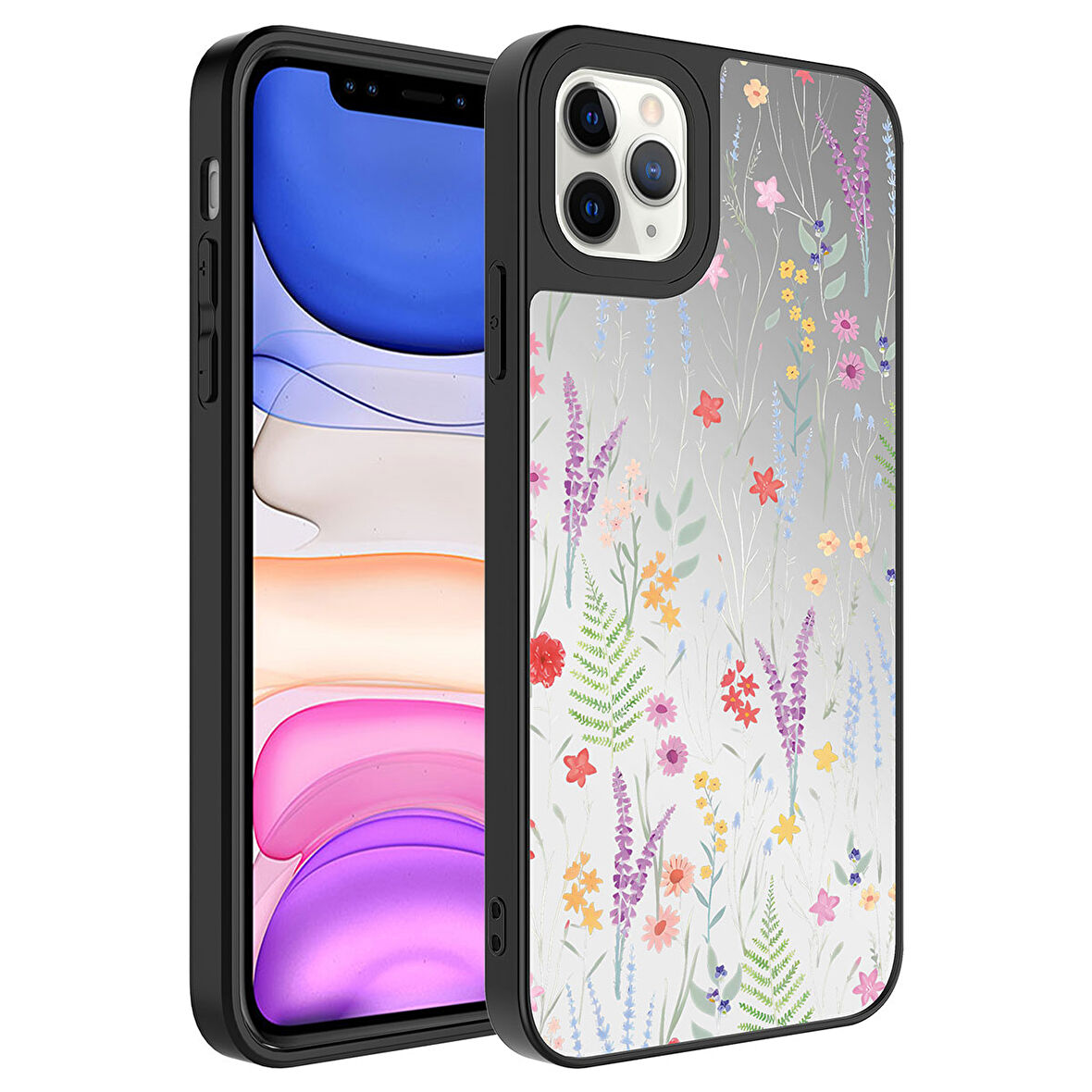 iPhone 11 Pro Max Kılıf Aynalı Desenli Kamera Korumalı Parlak  Mirror Kapak