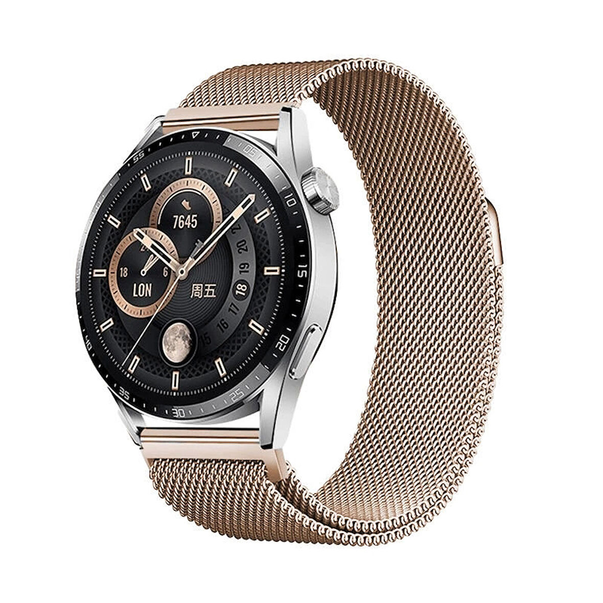 Gear S2 Lopard Band-12 20mm Metal Hasır Kordon