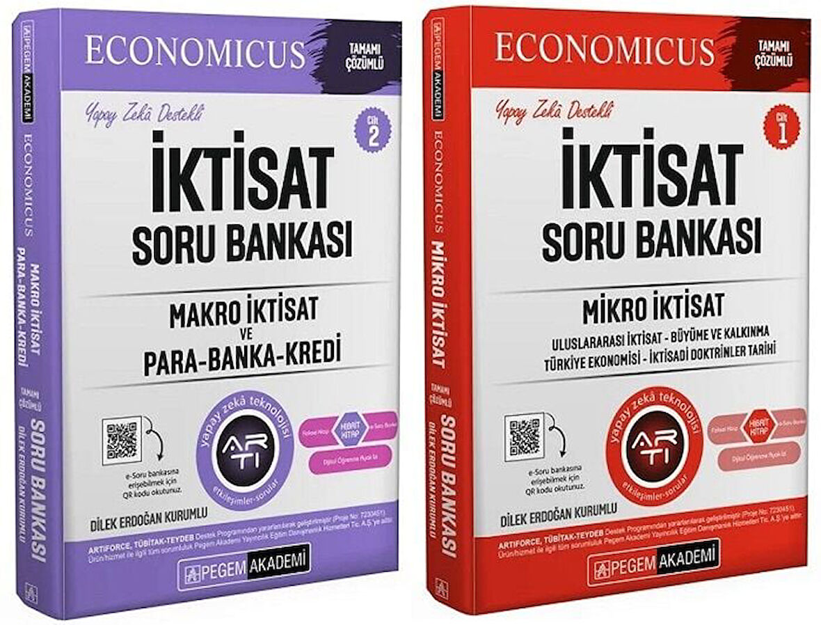 Pegem 2025 KPSS A Grubu Economicus İktisat Soru Bankası Cilt 1+2 2 li Set Pegem Akademi Yayınları