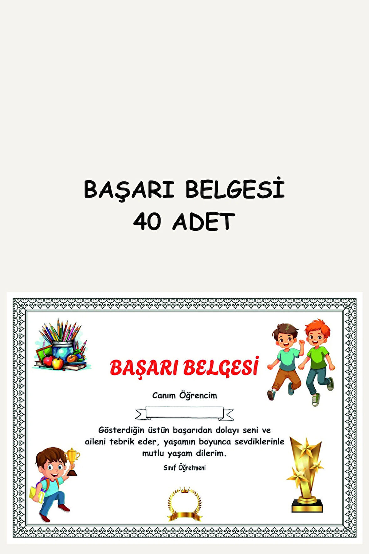 BAŞARI BELGESİ 40 ADET