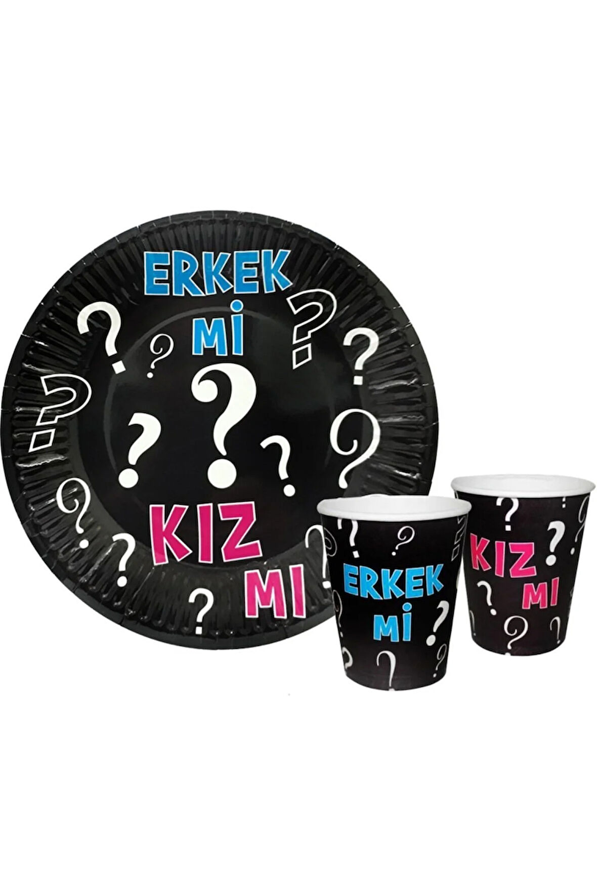 Cinsiyet Partisi 8 Kişilik Tabak Bardak Seti