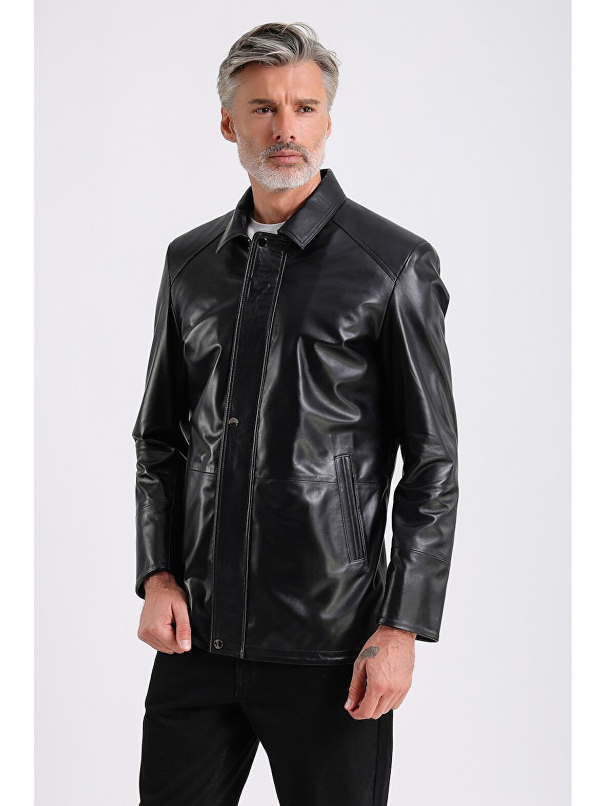 Bruno Erkek Uzun Deri Kaban