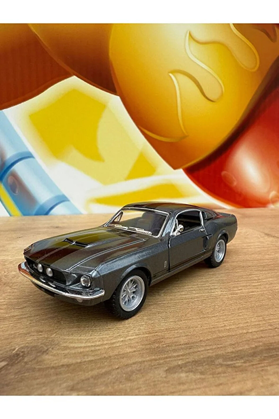 1967 Ford Shelby GT-500 Çek Bırak Lisanslı Diecast Model Araba Kapıları Açılır