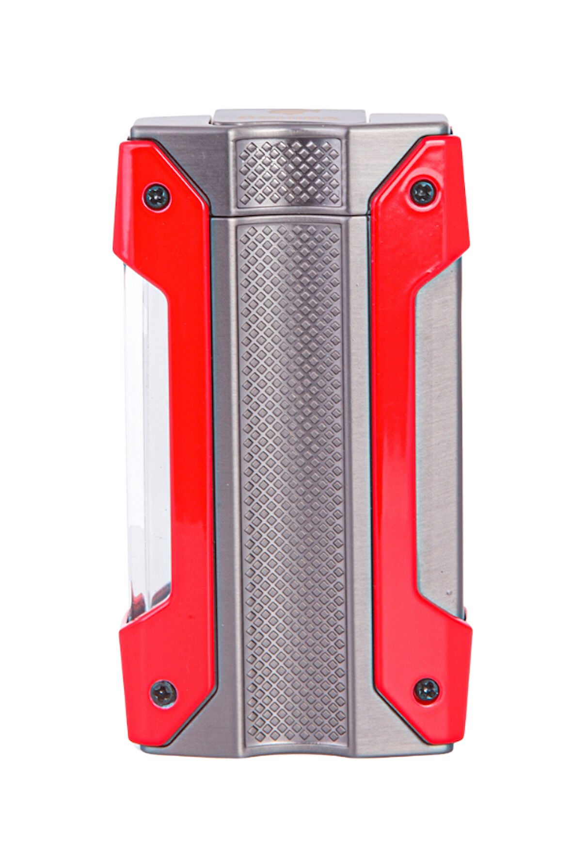 Tek Torch Pürmüz Kırmızı-Gunmetal Metal Puro Çakmağı