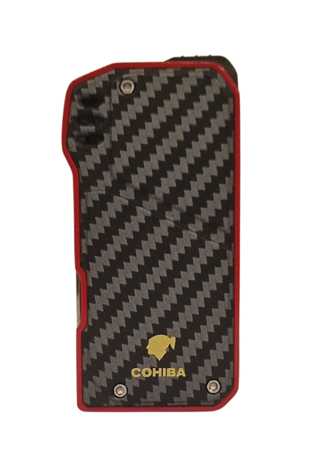 Soft Flame Karbon Desenli-Kırmızı Metal Pipo Çakmağı