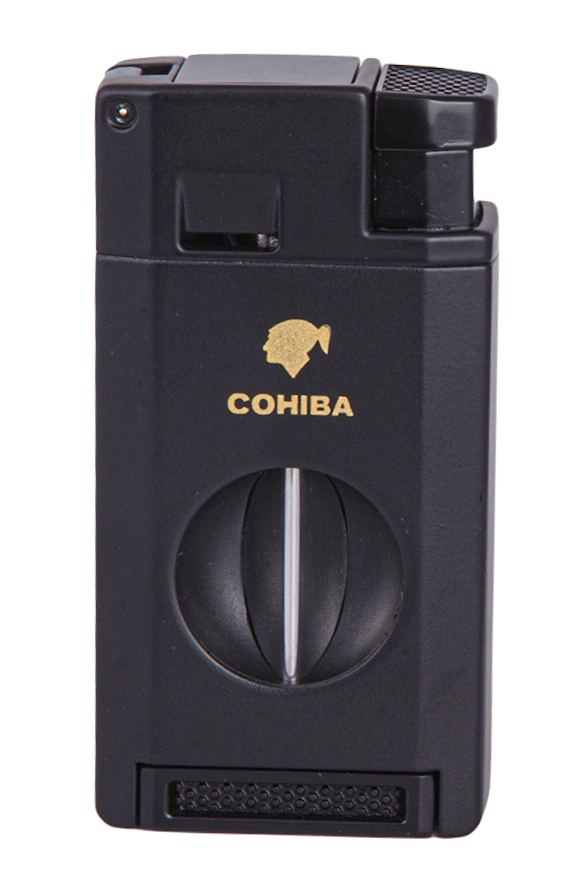 Çift Torch Pürmüz Siyah Dahili Delici & V Kesici Metal Puro Çakmağı