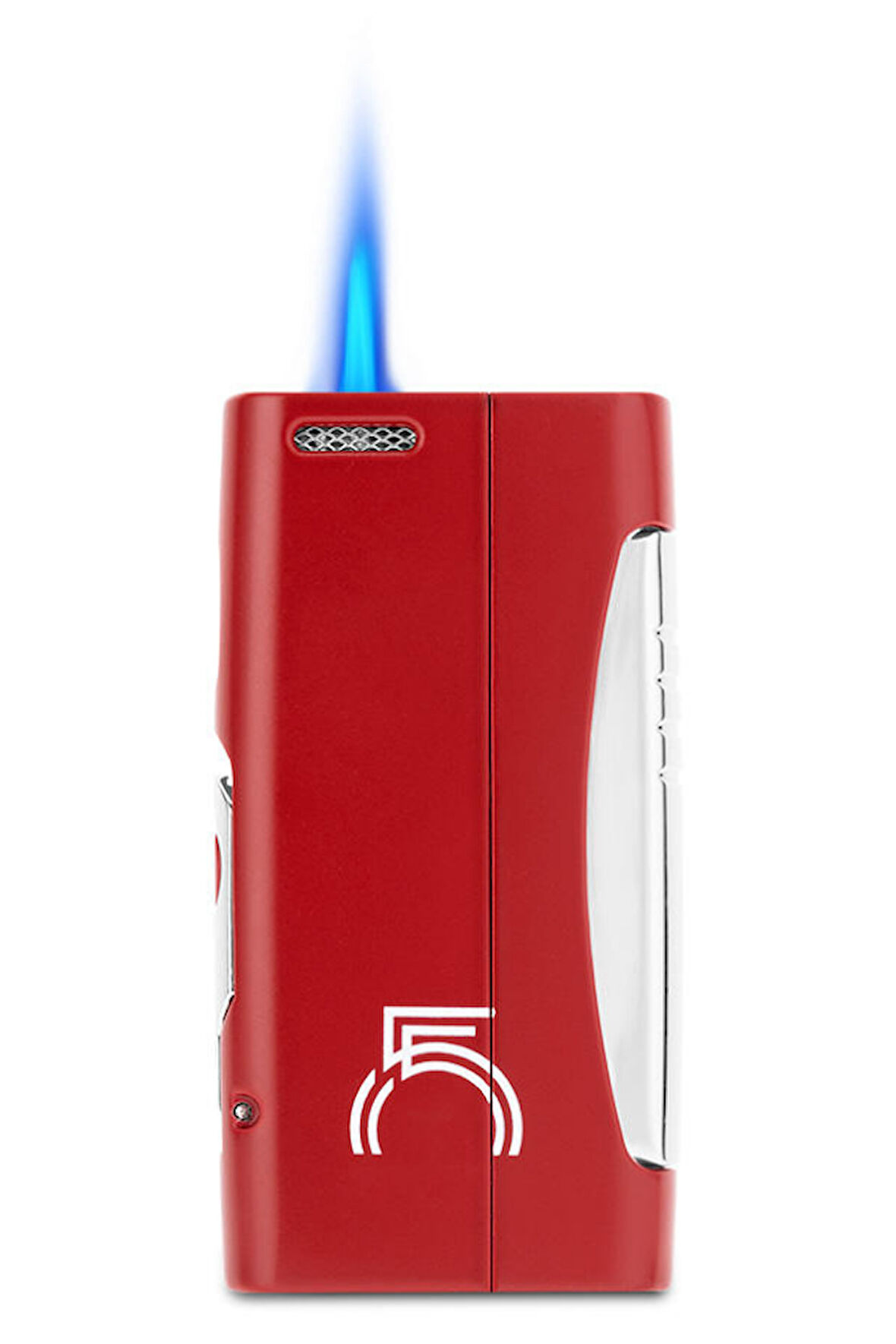 Tek Torch Pürmüz 55. Yıl Özel Üretim Dahili Delicili Kırmızı-Gümüş Puro Çakmağı