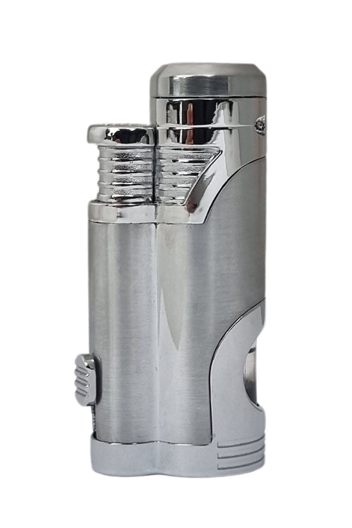 Çift Torch Pürmüz Gümüş Puro Çakmağı