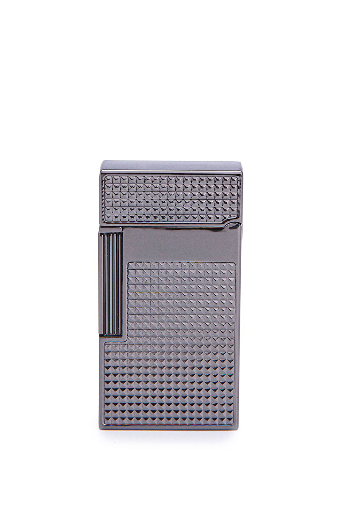 Gunmetal İşlemeli Perde Alev Metal Puro Çakmağı