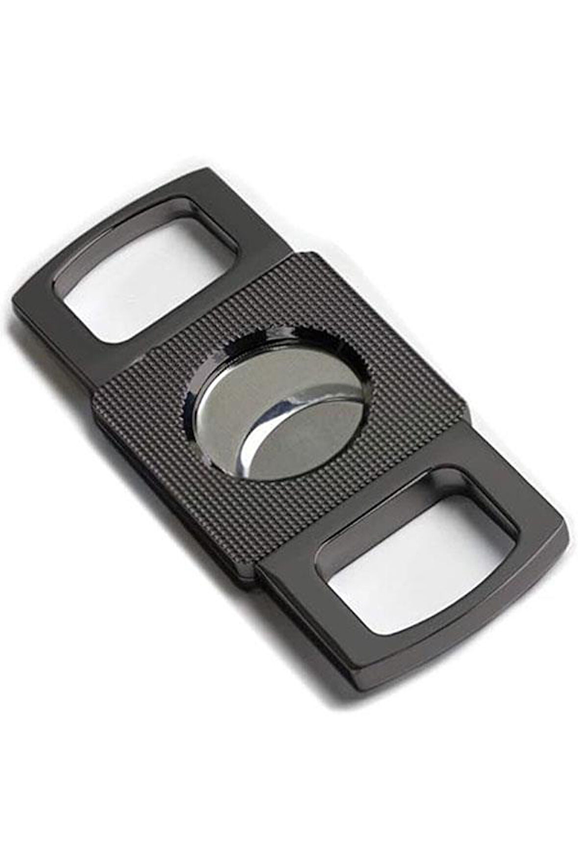 Gunmetal Köşeli Desenli Metal Puro Makası Kesici