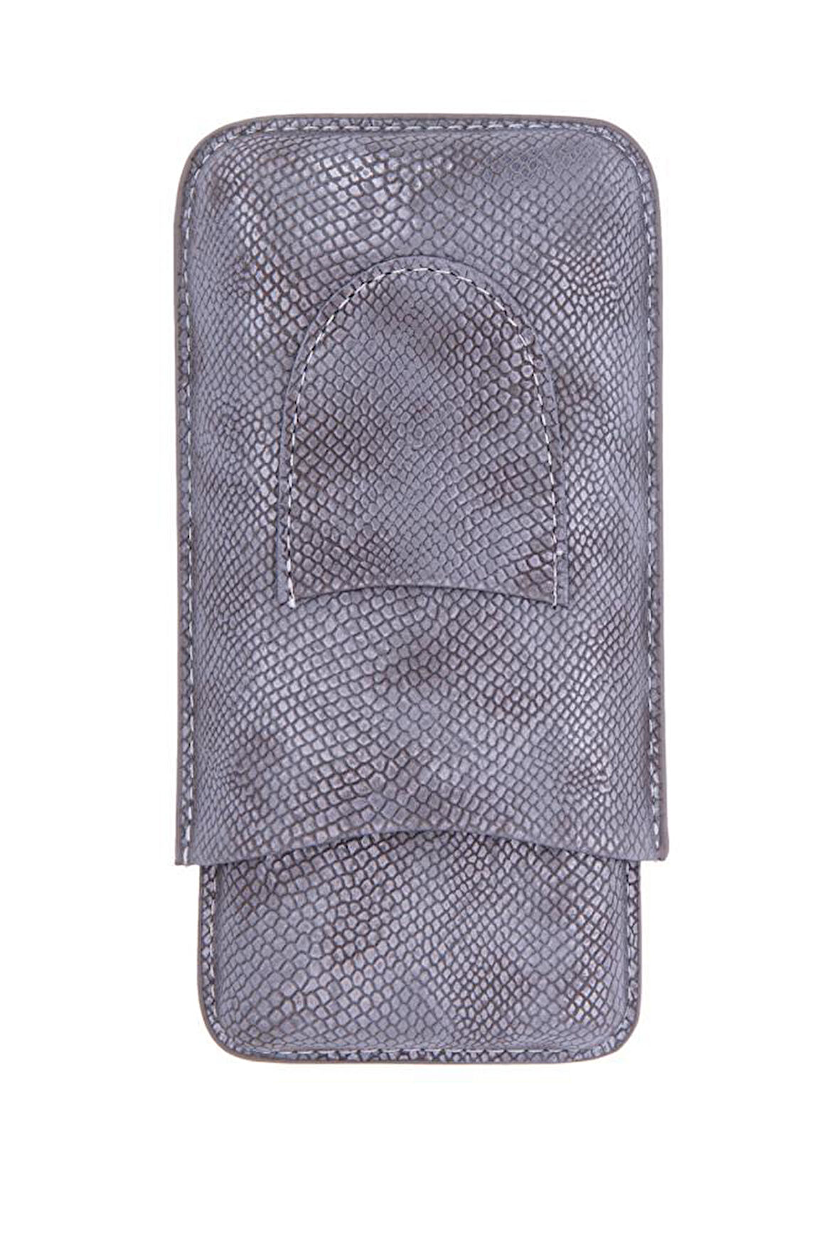 Timsah Desenli Deri Üçlü Puro Kılıfı