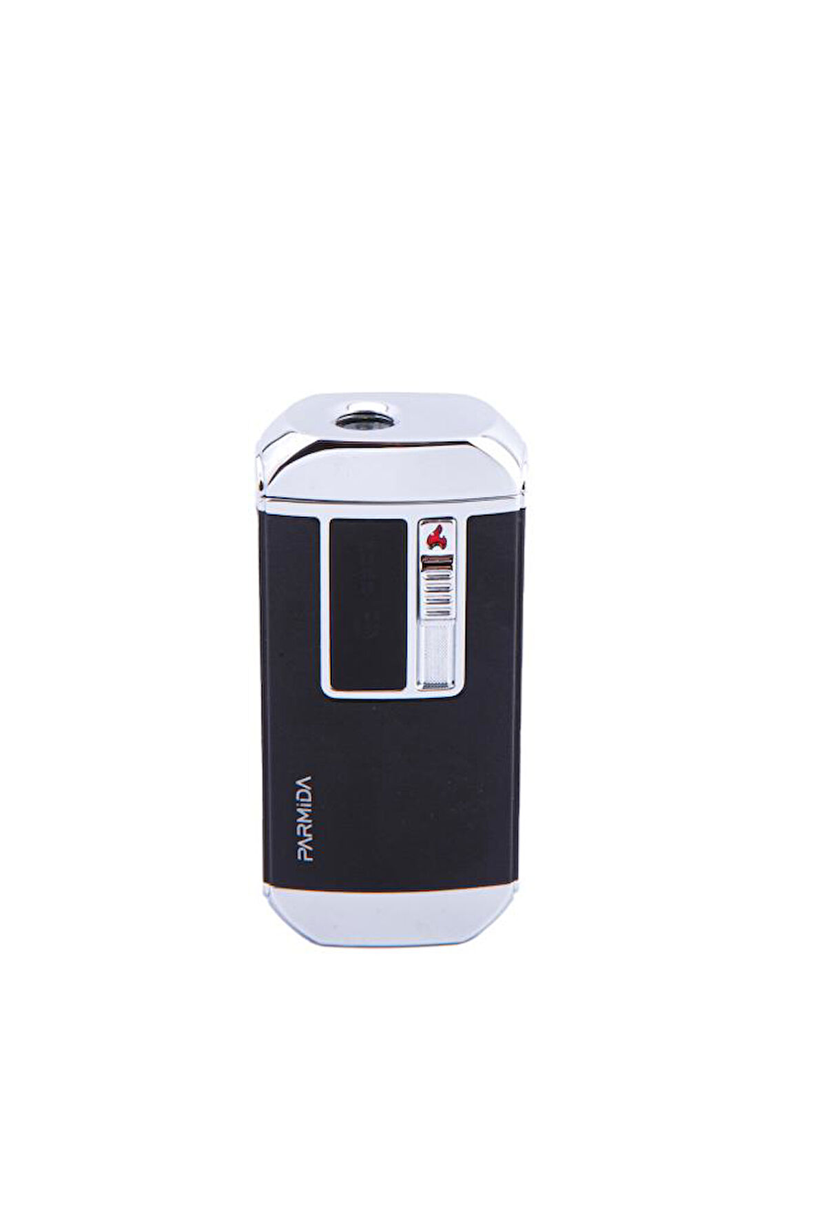 Siyah-Gümüş Multifonksiyonel Çakmak (Tek Torch Pürmüz Puro Çakmağı, Elektrikli Çakmak, Powerbank, El Feneri)