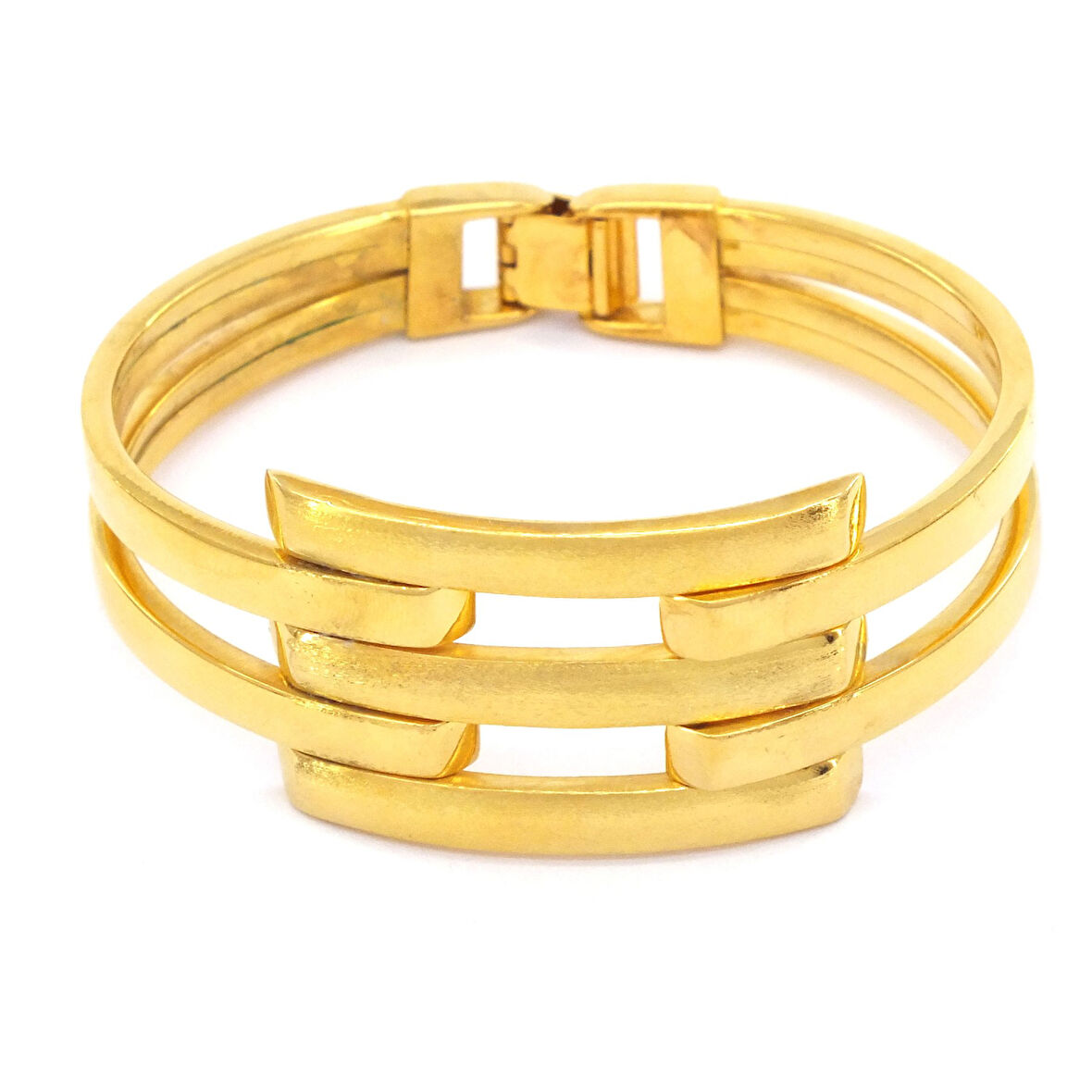 FerizZ Altın Kaplama İki Kollu Üç Sıra Düz Kaburga Kelepçe