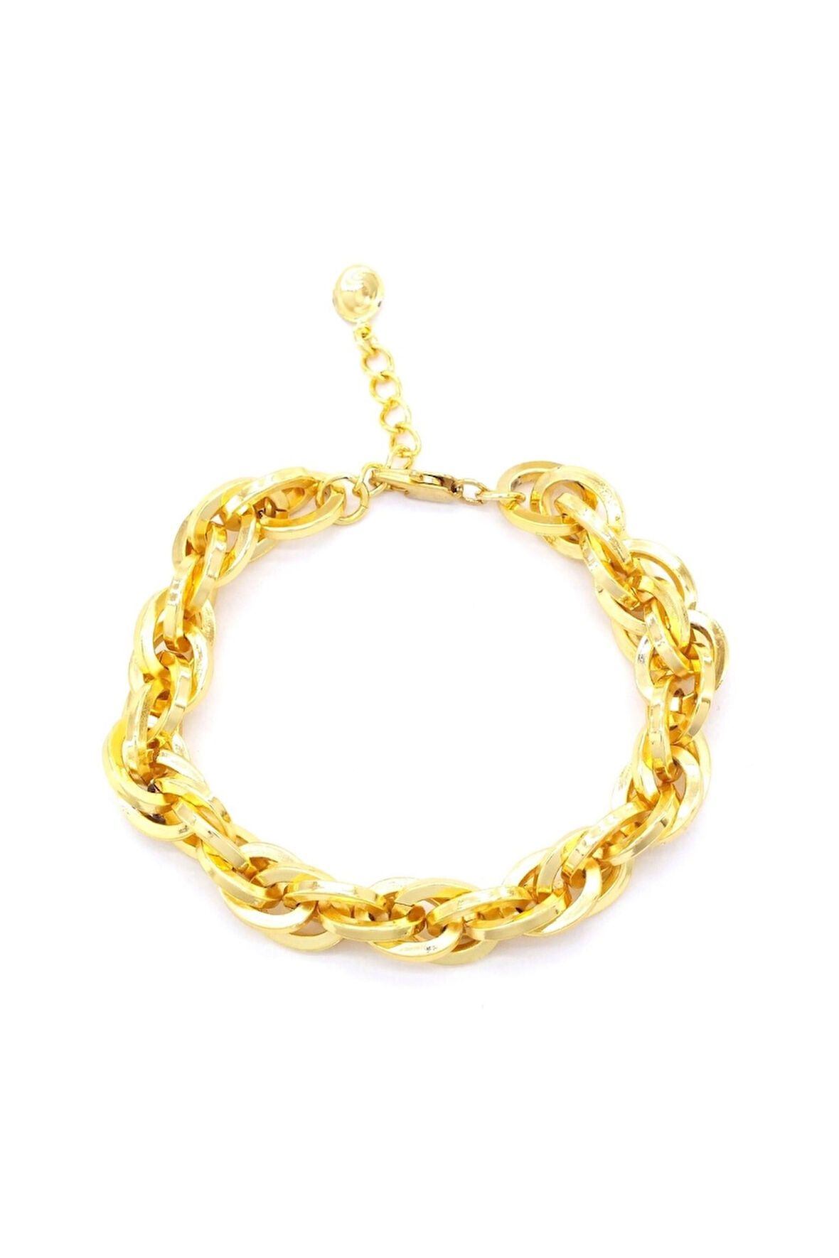 Altın Kaplama Oval Halkalı Şık Samanyolu Kadın Bileklik