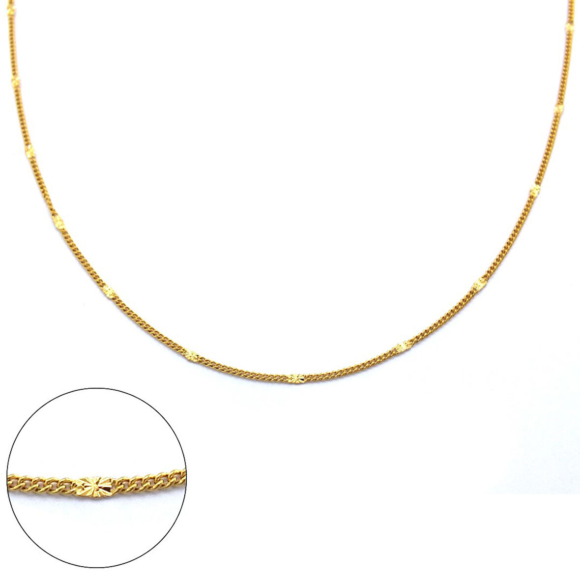 Çelik Zincir Altın Kaplama Ezmeli Model ZN-192