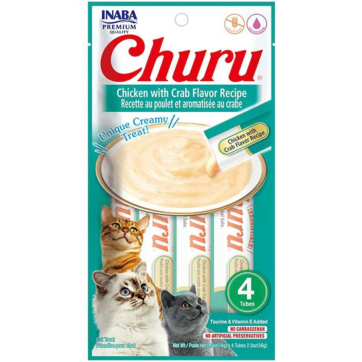 Inaba Ciao Churu Tavuk ve Yengeçli Kedi Atıştırmalıkları 4x14gr