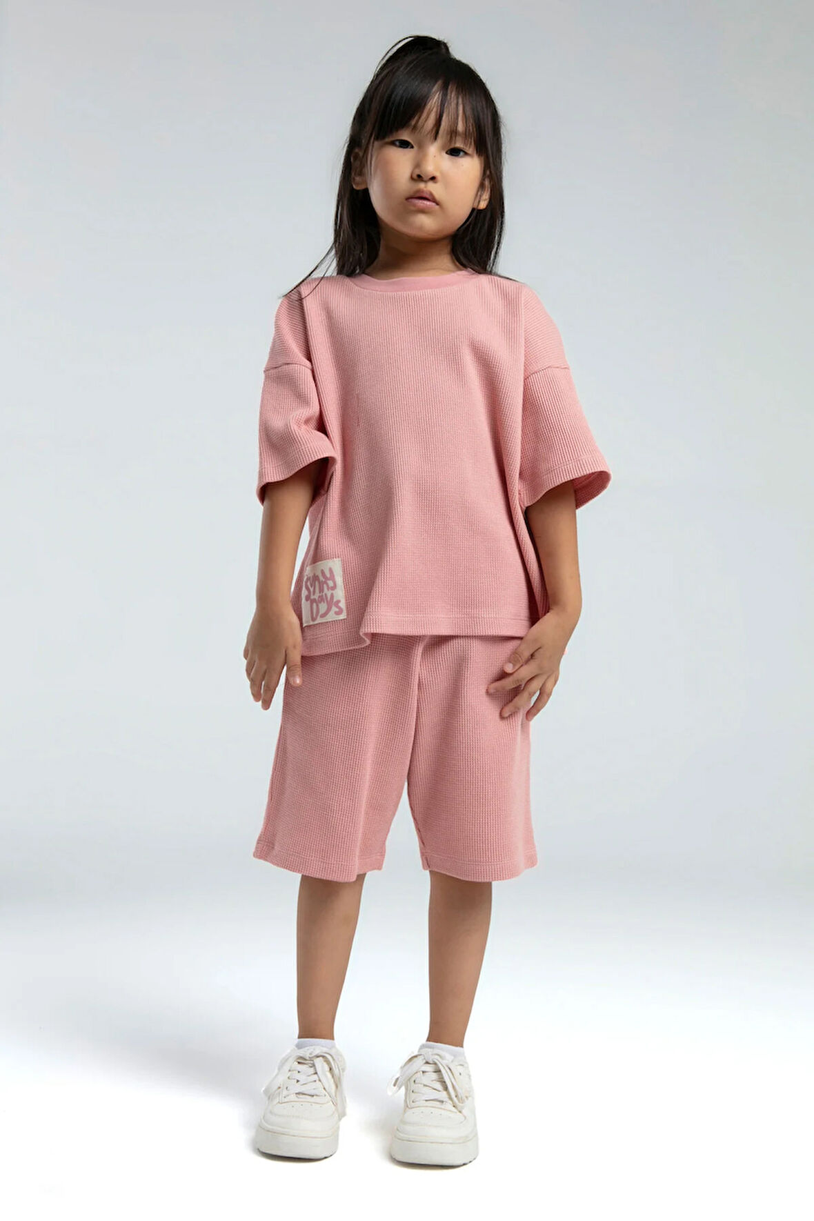 Kız Çocuk Pembe Pamuklu Şortlu Alt Üst Takım A.R.N.T.R.3.O.Z.6.E.L.2.T.8.