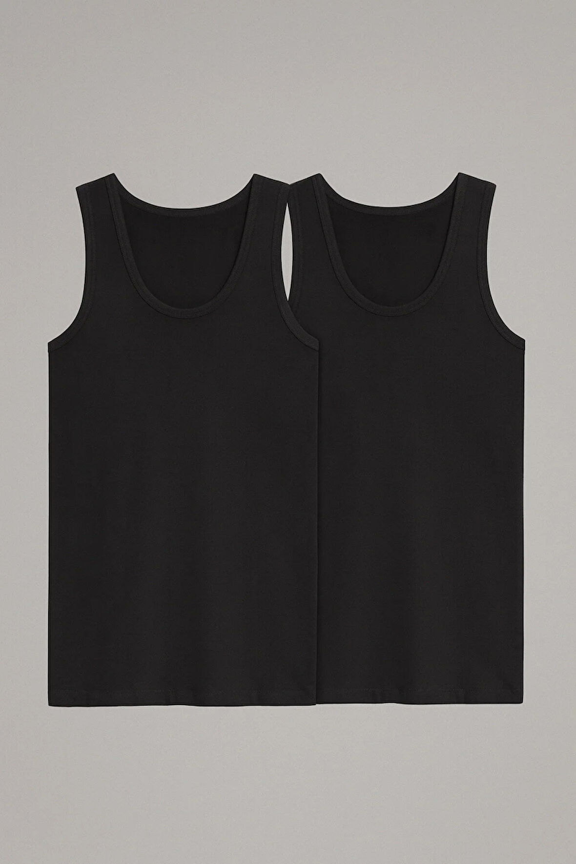 Erkek Klasik Modal 2'li Siyah - Beyaz Kutulu Atlet