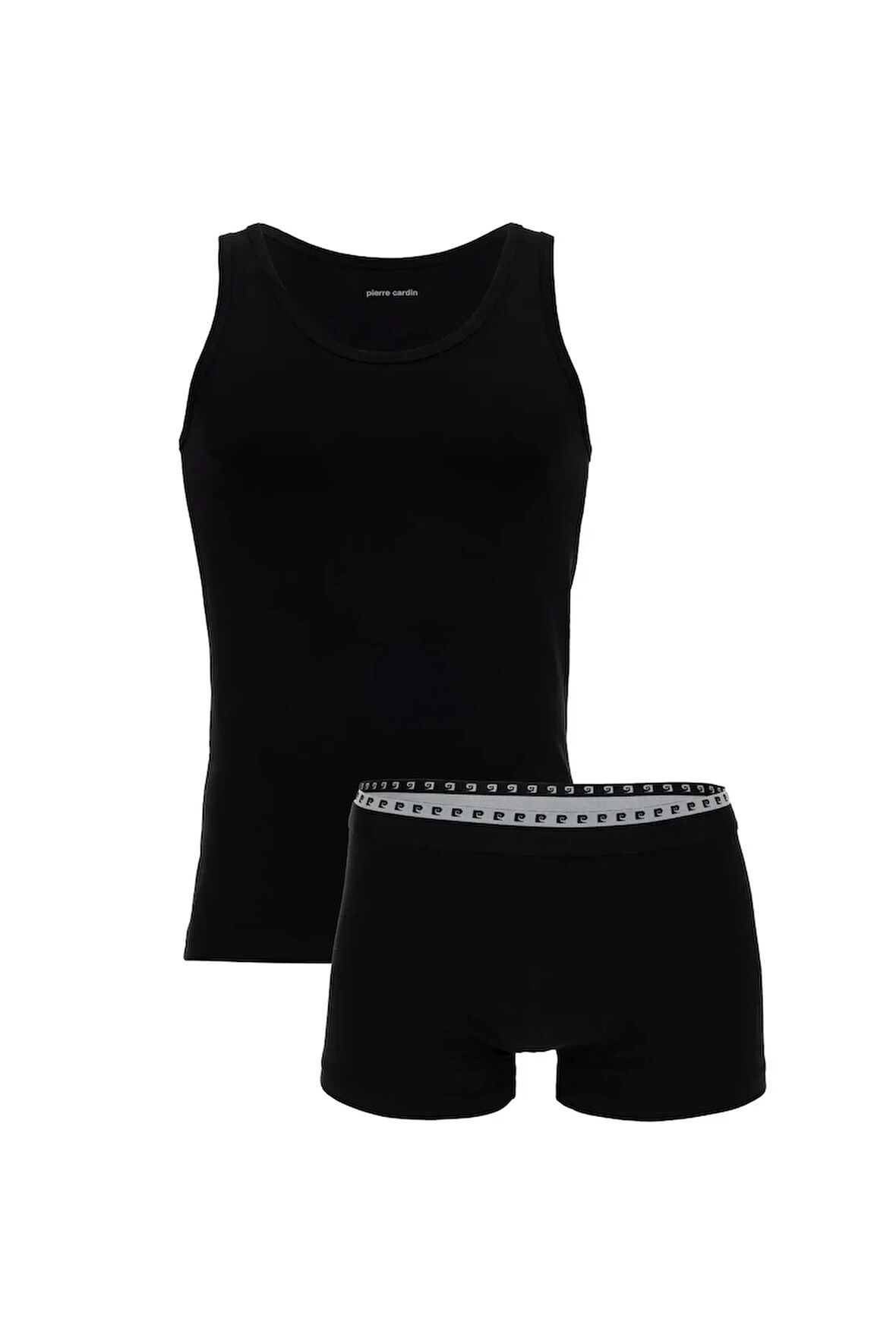 Erkek Siyah Atlet ve Boxer 2'li Set, Modal & Pamuklu & Likralı