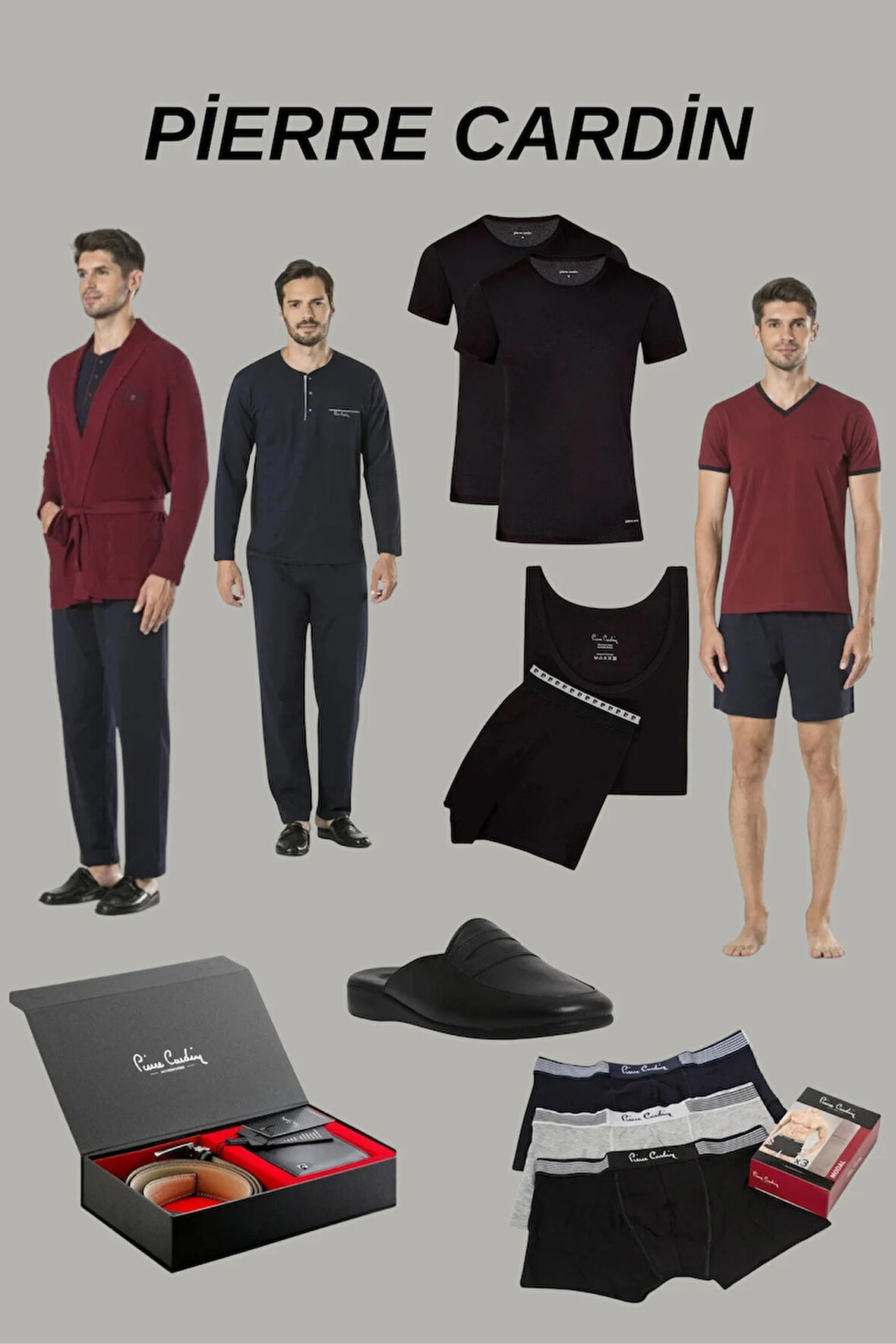 Erkek Bordo Lisanslı Kutulu 15 Parça Damat Çeyiz Seti