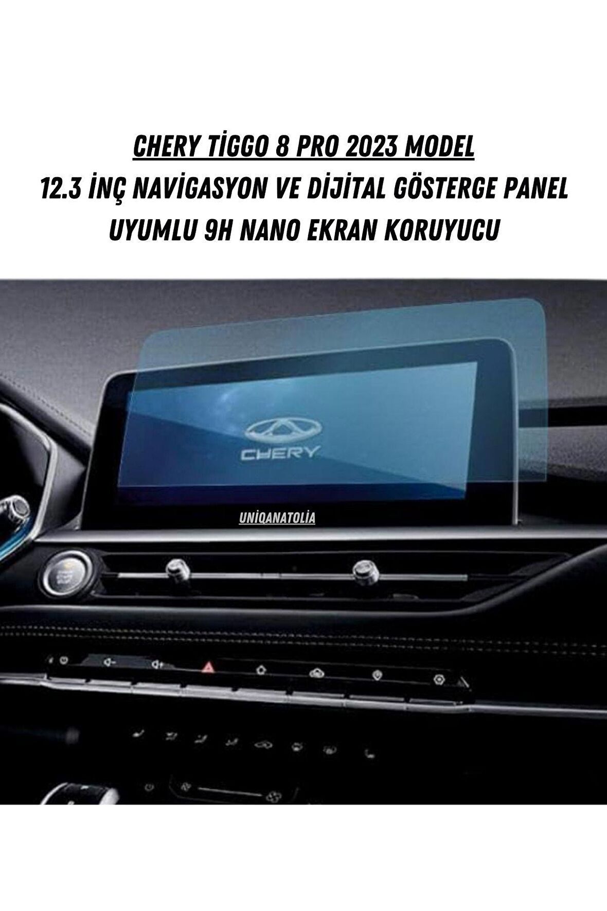 Chery Tiggo8 Pro 2023 Navigasyon ve Digital Gösterge Panel Uyumlu Nano Ekran Koruyucu