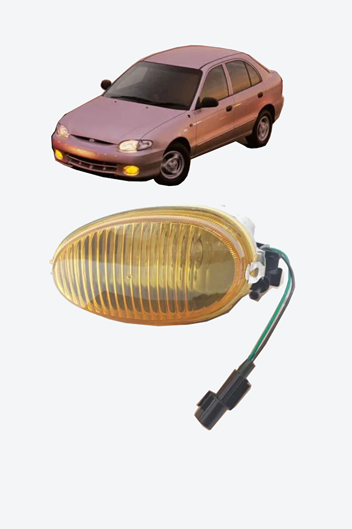 HYUNDAİ ACCENT 1998-2000 ÖN SİS FARI YUMURTA KASA ACCENT SİS LAMBASI SOL (L) ŞOFÖR TARAFI SARI CAM