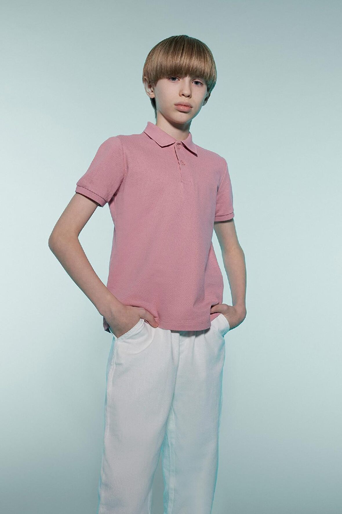 DeFacto Erkek Çocuk Polo Yaka Basic Düz Kısa Kollu Tişört D7797A825SMPN111