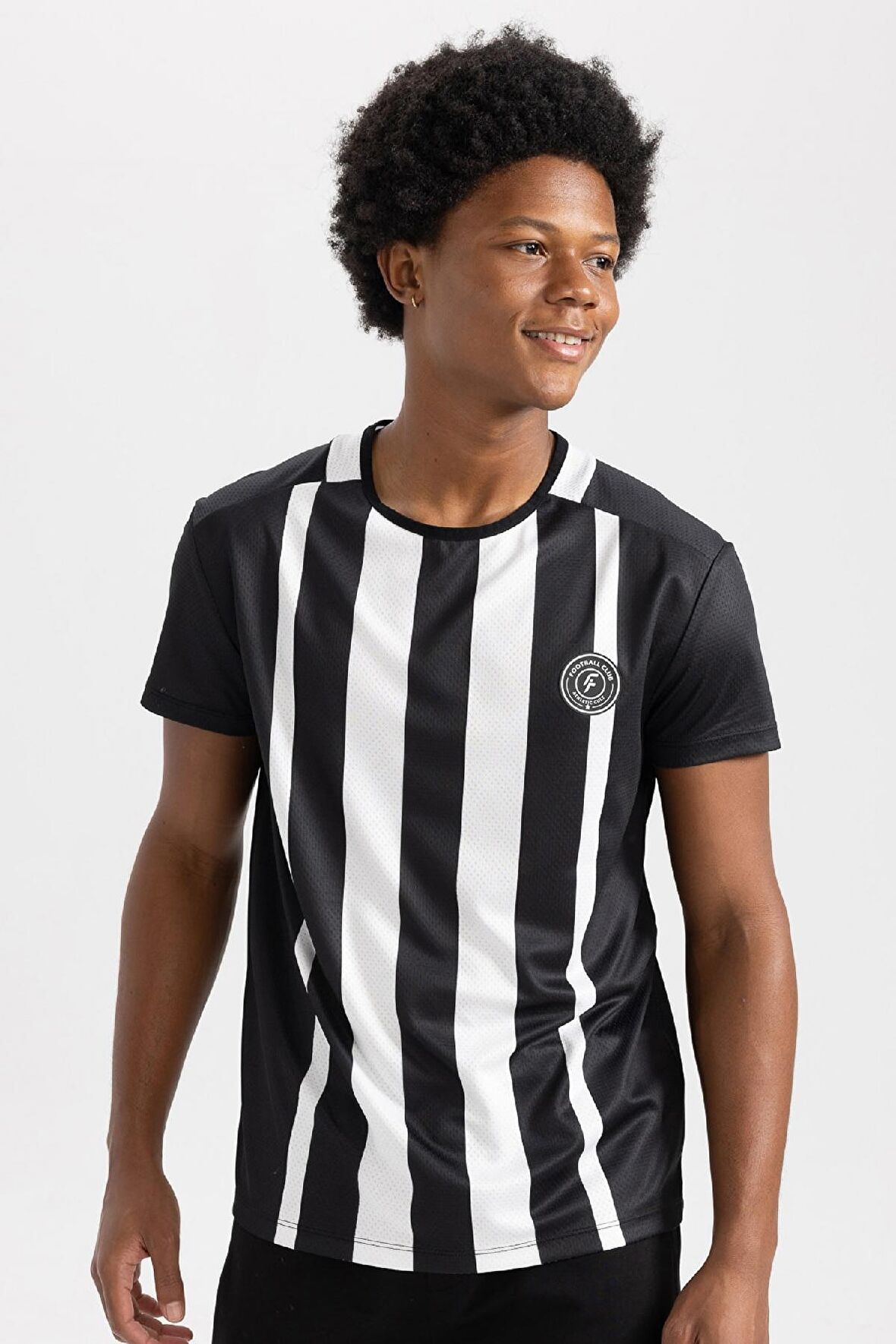 DeFactoFit Standart Fit Bisiklet Yaka Spor Baskılı Kısa Kollu Sporcu Tişört A6959AX23AUBK81