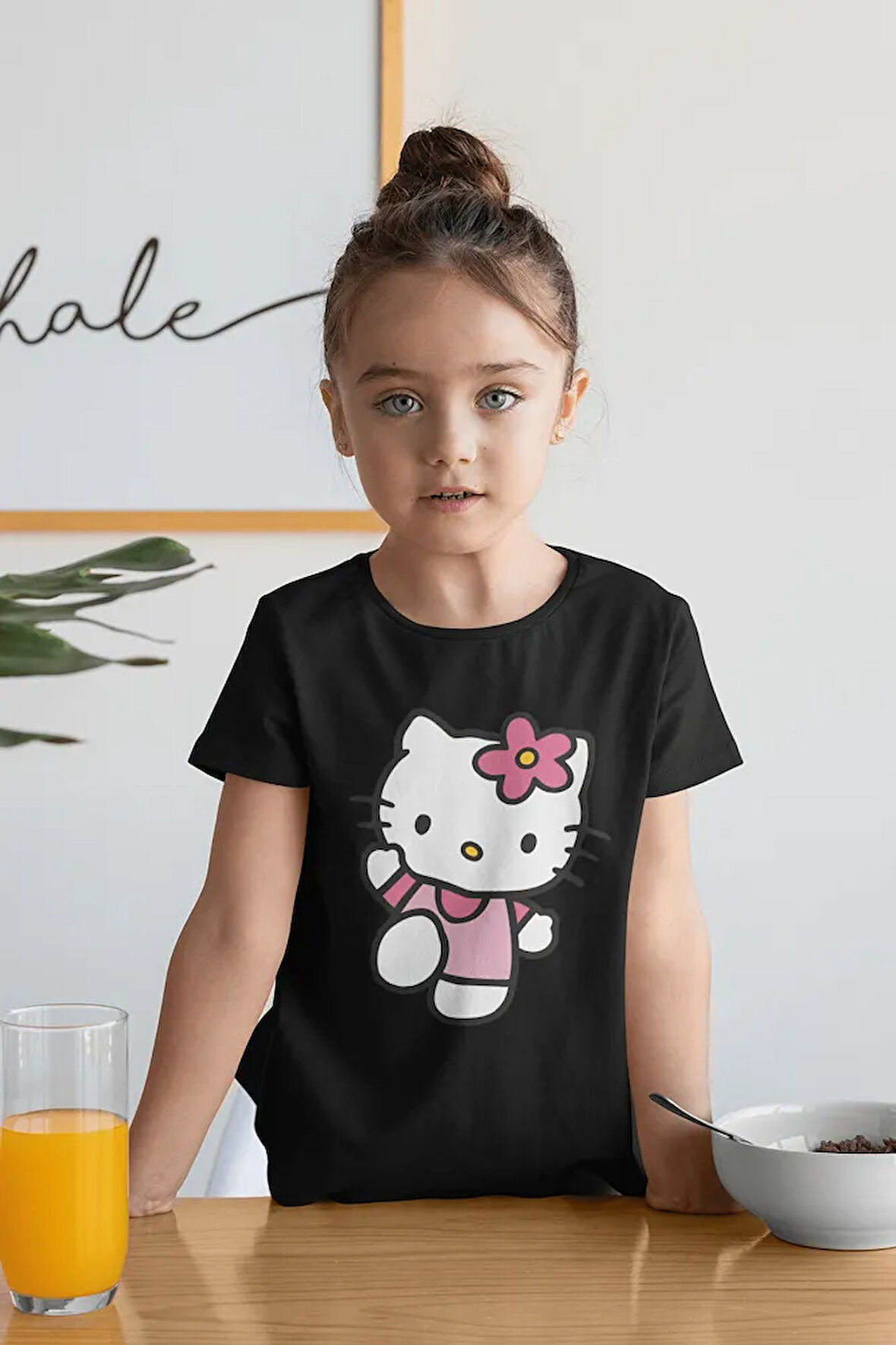 Hello Kitty Baskılı Unisex Çizgi Film Çocuk Tişört (1-12 YAŞ)