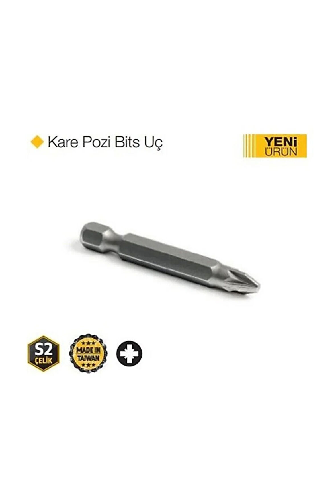 KARE POZİ ÇELİK BİTS UÇ PZ2x100MM ( 10 ADET )