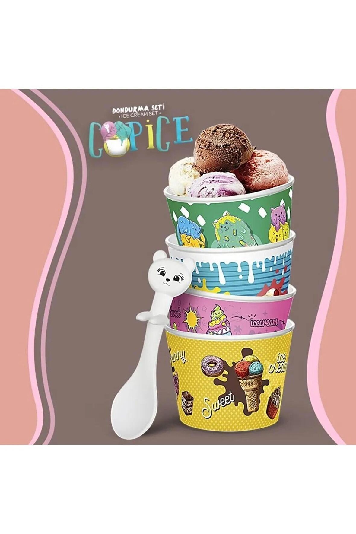 Cupice Ice Cream - Kupa Dondurma Set-AP9425