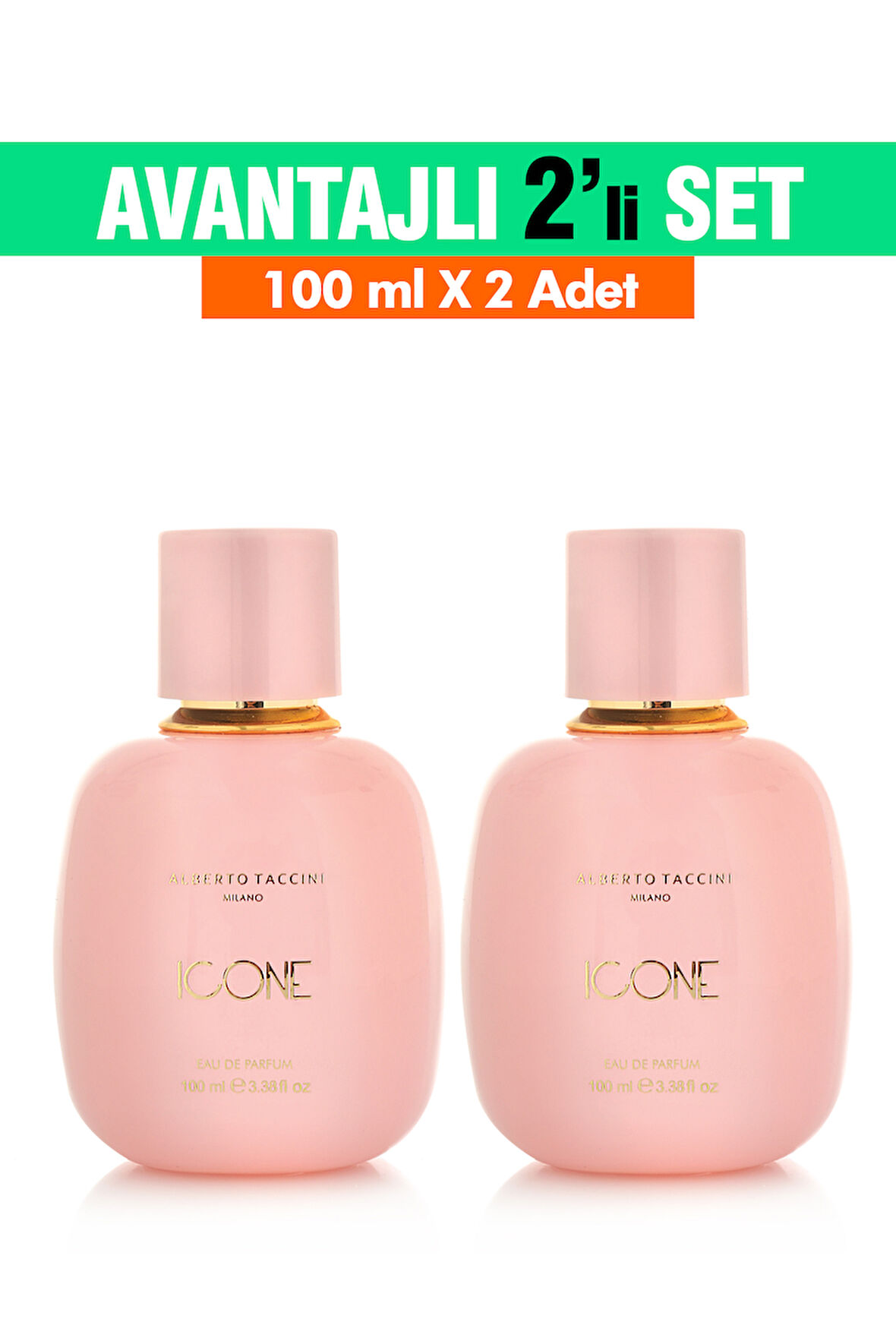 2'Li Set  Alberto Taccini  ICONE Kadın Parfümü - 100 ml
