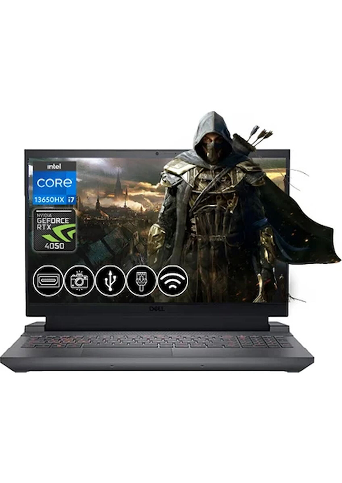 Dell Gaming G15 5530  i7-13650HX 8-GBDDR5 256 GB SSD RTX4050 6GB 15.6 inç Windows 11 Pro 165 Hz FHD G155530010UAR51