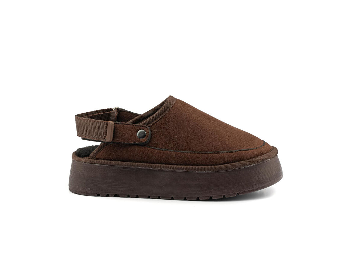 Canberra Kışlık Kadın Ayarlanabilir Kürk Detaylı Yüksek Taban Slipper