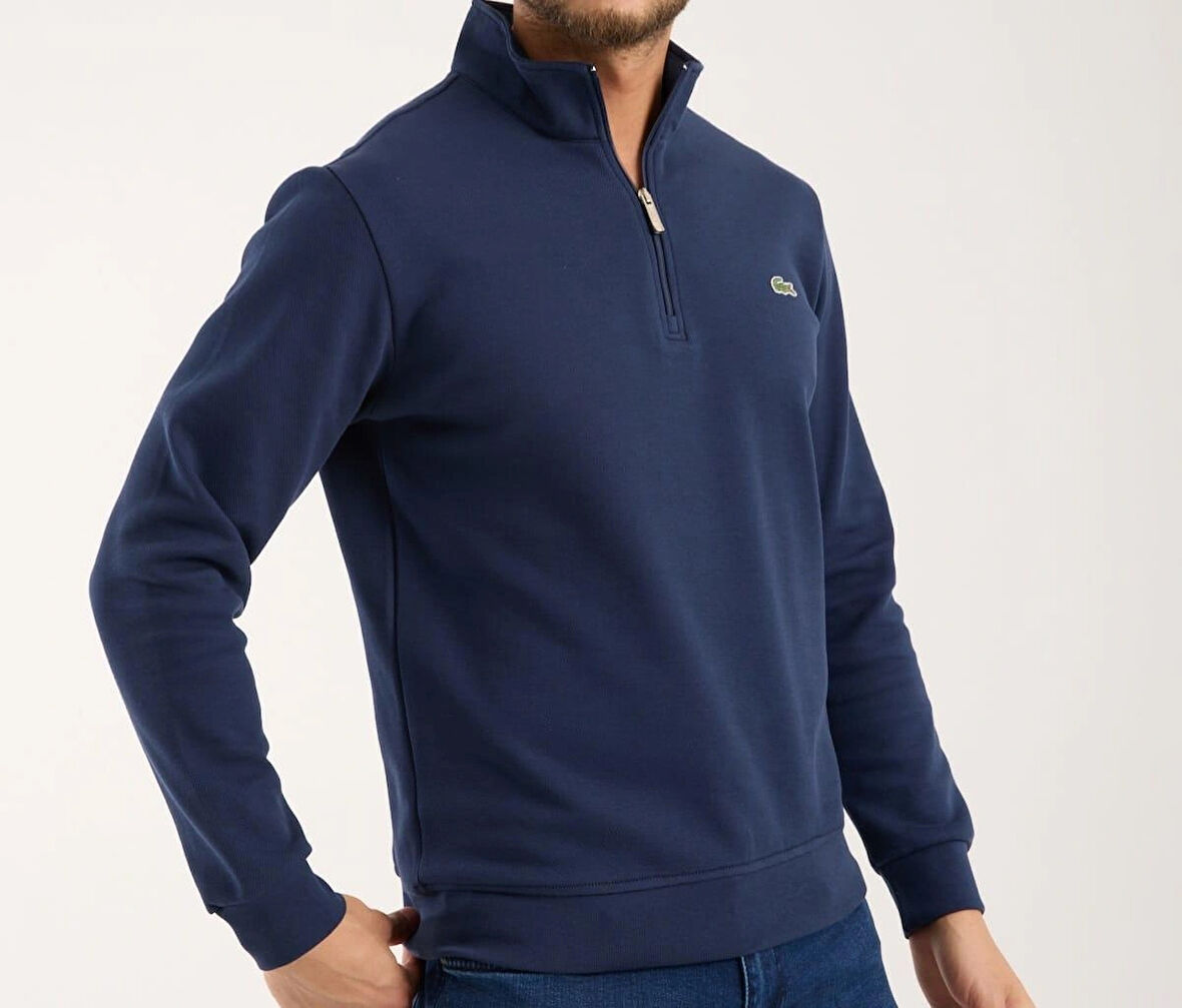 LACOSTE YARIM FERMUAR INDIGO REGULAR FİT UZUN KOL