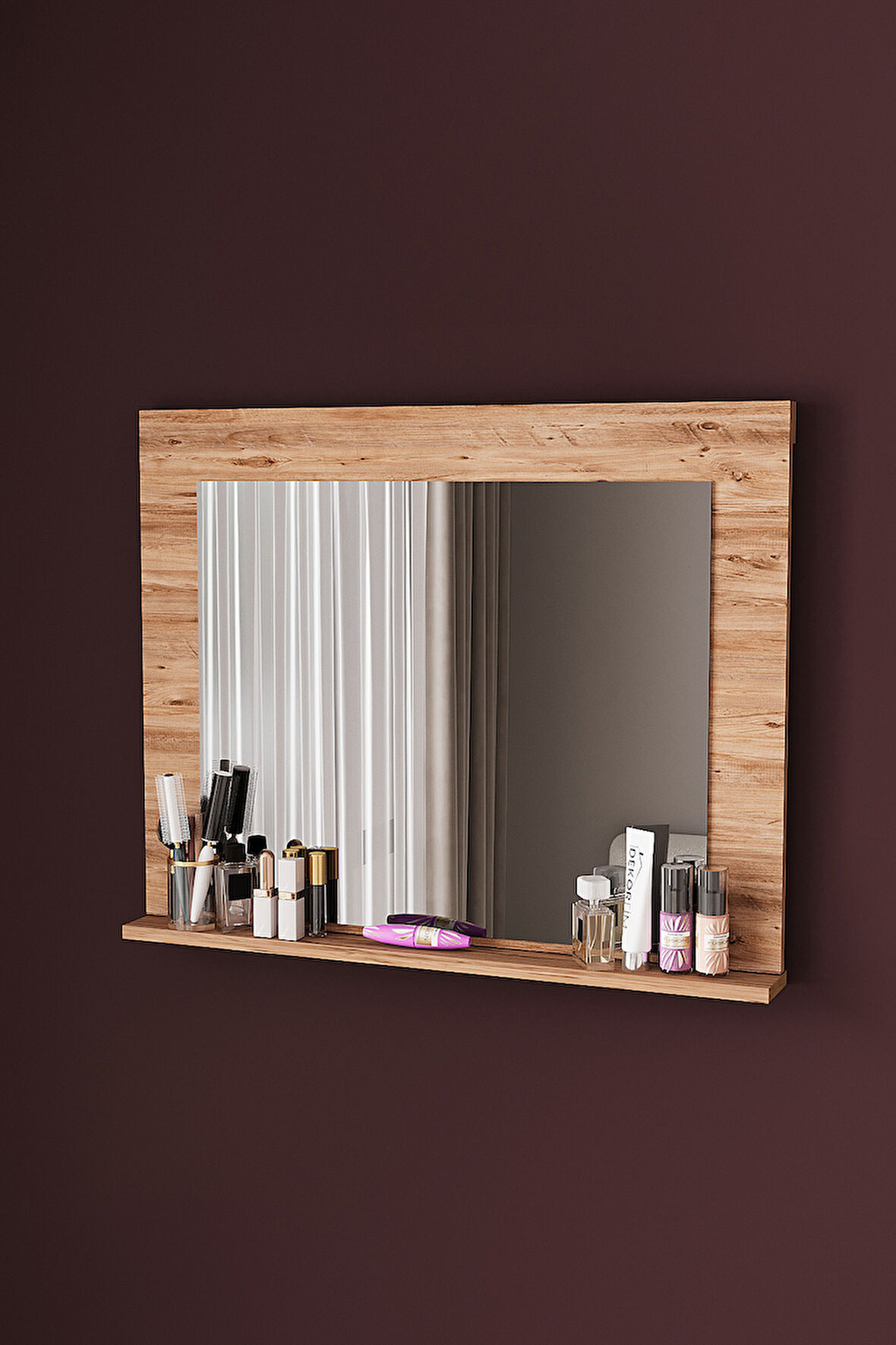 DF06102 Raflı Dekoratif Duvar Aynası Makyaj Aynası