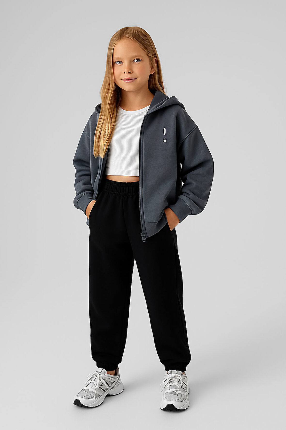 Kapüşonlu Fermuarlı Çift Cepli Unisex Eşofman Takımı