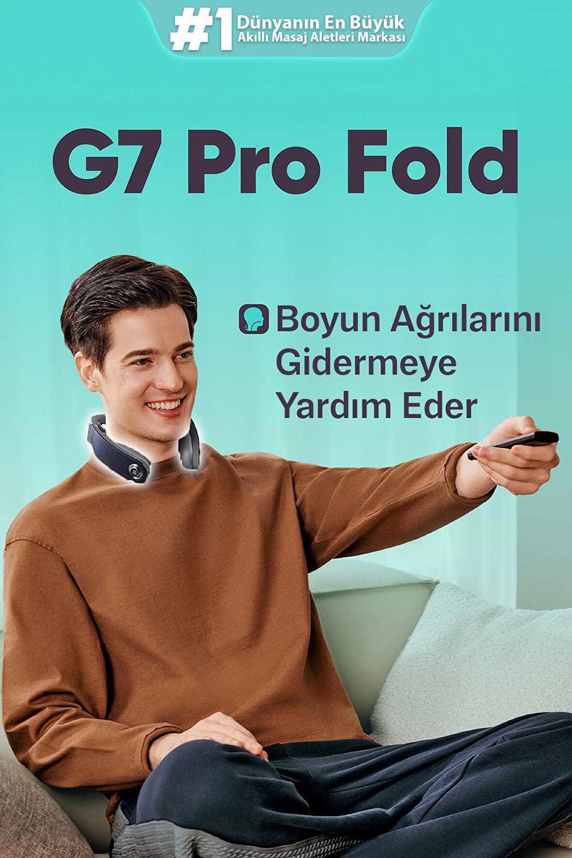 SKG G7 Pro Fold TENS-EMS Akıllı Boyun Masaj Aleti/Robotu, Mobil APP desteği, Özel Isı Terapisi