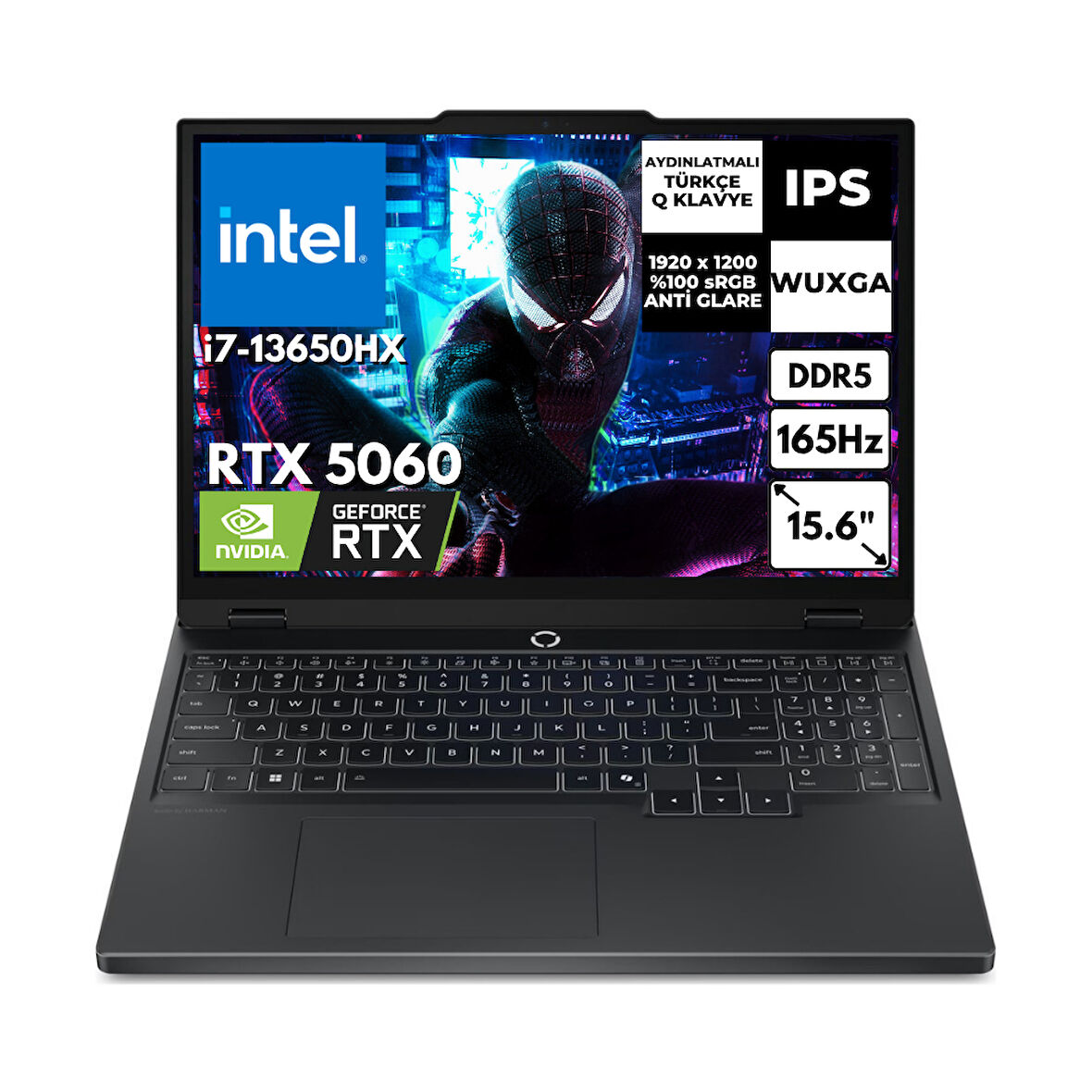 Lenovo Legion 5 15IRX10 i7-13650HX 32 GB 256 GB SSD 8GB  RTX5060 15.3"165Hz WUXGA FreeDos Gaming Laptop 83LY00AXTRAT16