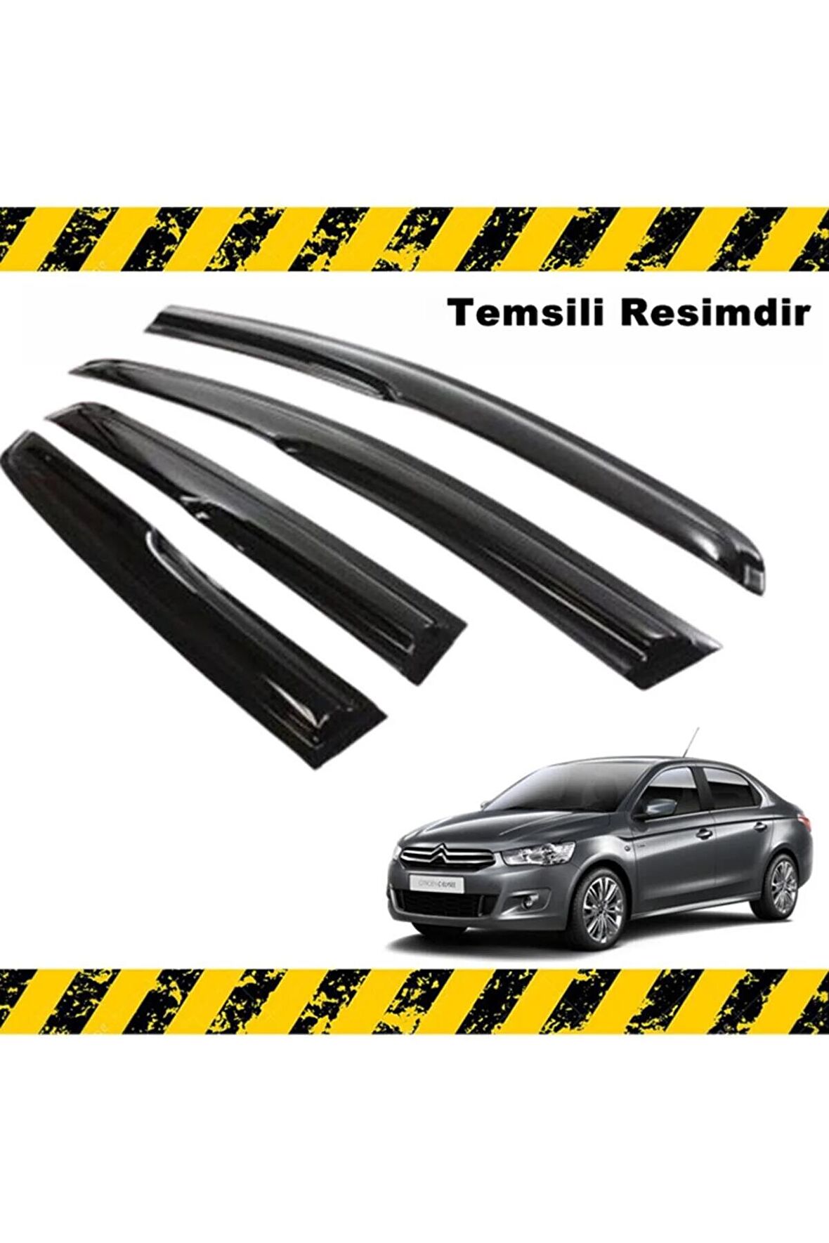 Citroen Elysee Mügen Cam Rüzgarlığı 2012 - 2020 Arası 4 Lü Set