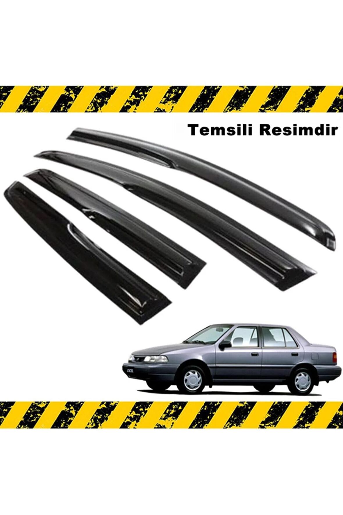 Hyundai Excel Mügen Cam Rüzgarlığı Tüm Kasalara Uyumlu 4 Lü Set