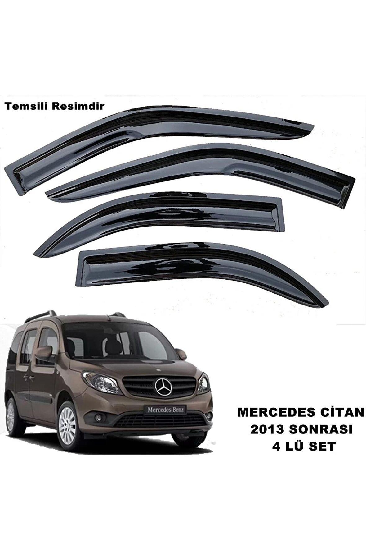 Mercedes Citan Mügen Cam Rüzgarlığı 2013 Sonrası 4 Lü Takım -