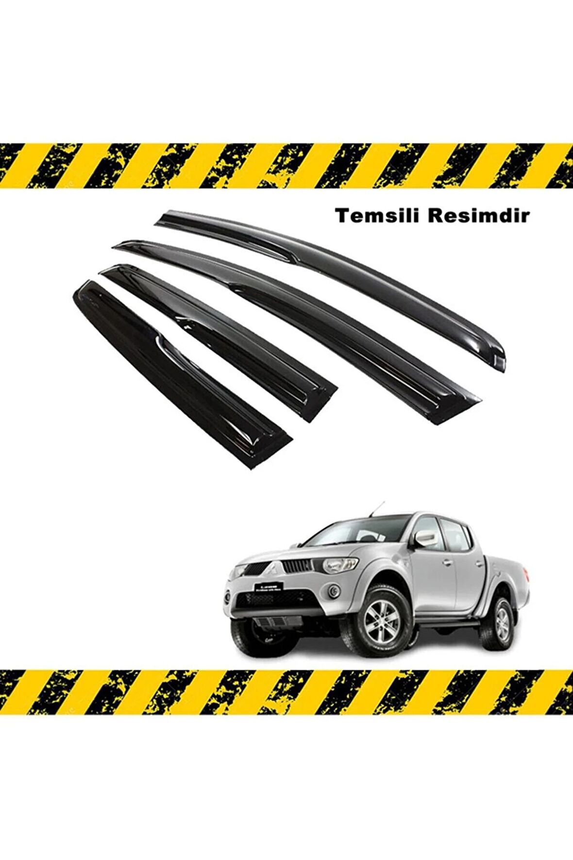 Mitsubishi L200 Mügen Cam Rüzgarlığı 2007 -2013 Arası  Uyumlu 4 Lü Set